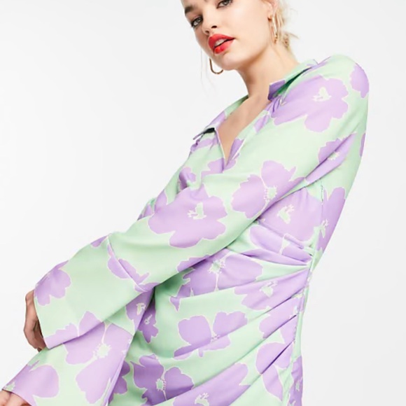 Floral Green and Purple Dress - Picture 5 of 7